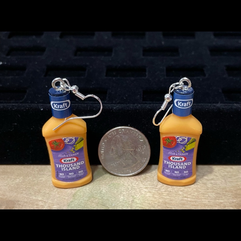 Mini Brands 1000 Island dressing earrings